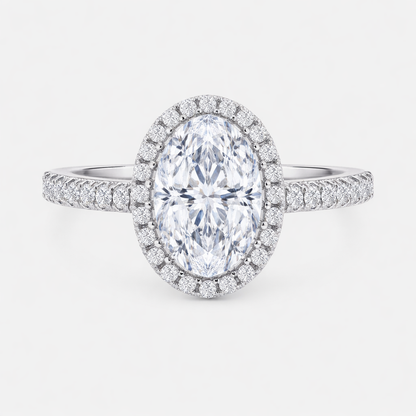 ISABELLA Oval Halo Pavé Ring AG & CO Jewellery