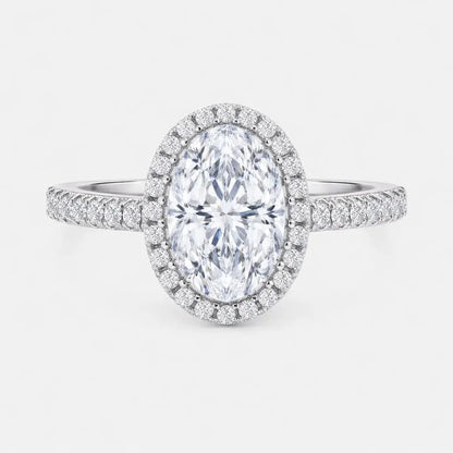 ISABELLA Oval Halo Pavé Ring AG & CO Jewellery