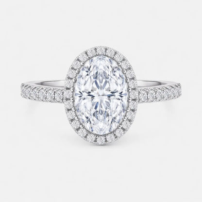 ISABELLA Oval Halo Pavé Ring