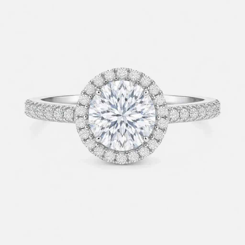 isabella oval halo pavé ring ag & co jewellery