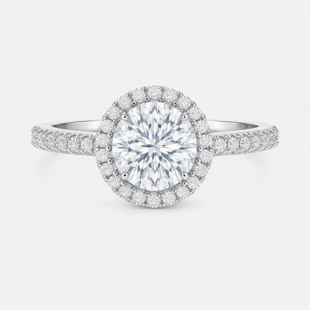 isabella oval halo pavé ring