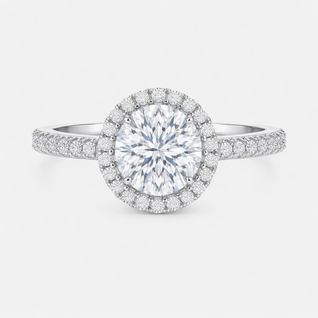 isabella oval halo pavé ring ag & co jewellery