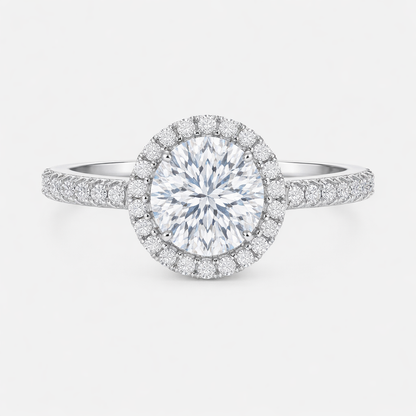 ISABELLA Oval Halo Pavé Ring AG & CO Jewellery
