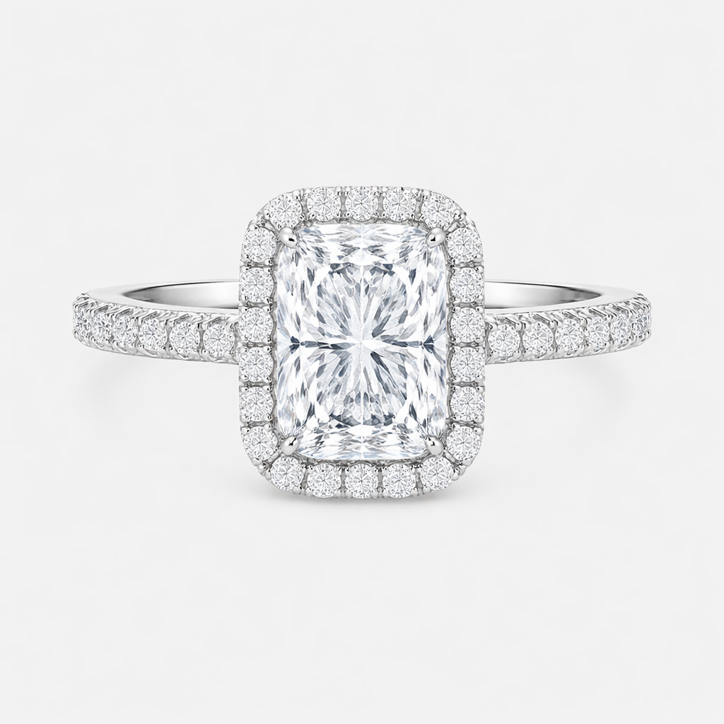 ISABELLA Oval Halo Pavé Ring AG & CO Jewellery