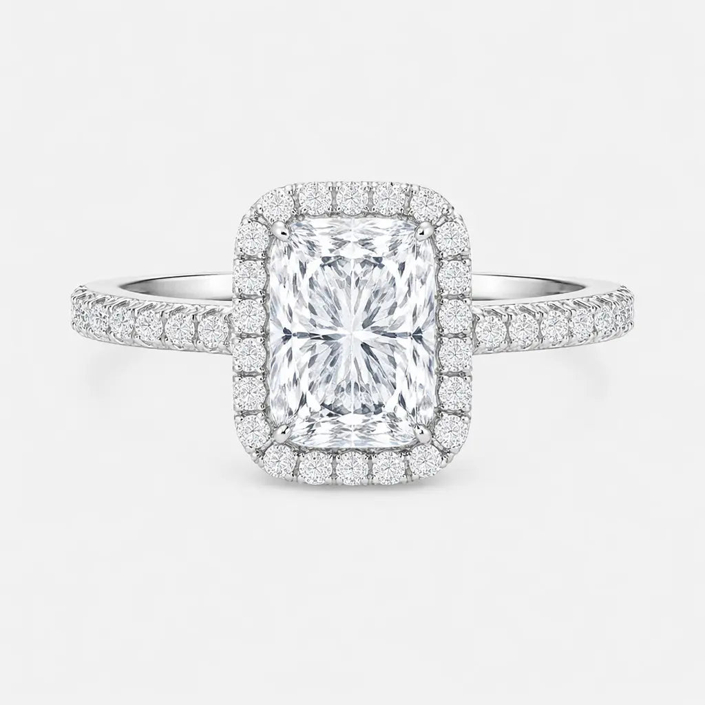 isabella oval halo pavé ring
