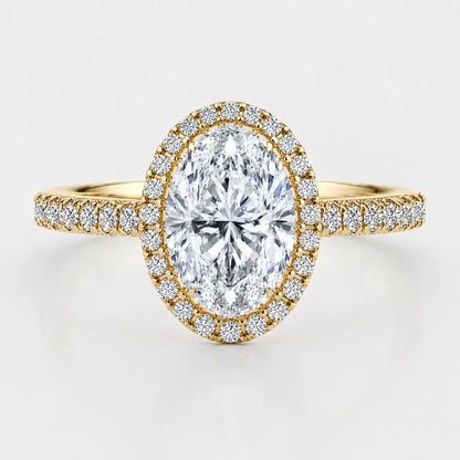 ISABELLA Oval Halo Pavé Ring AG & CO Jewellery