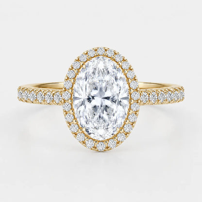 ISABELLA Oval Halo Pavé Ring AG & CO Jewellery