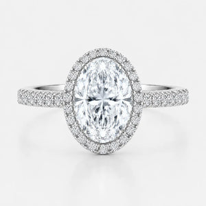 ISABELLA Oval Halo Pavé Ring