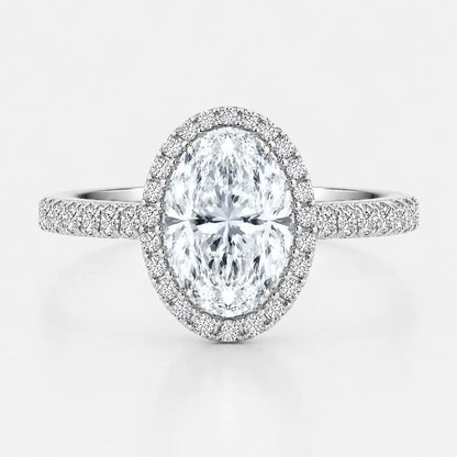 ISABELLA Oval Halo Pavé Ring AG & CO Jewellery