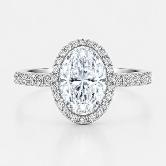 ISABELLA Oval Halo Pavé Ring AG & CO Jewellery