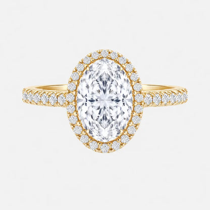 ISABELLA Oval Halo Pavé Ring