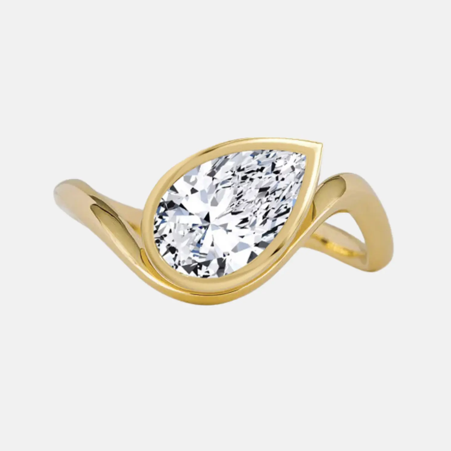 ISOLA pear twist bezel ring AG & CO Jewellery