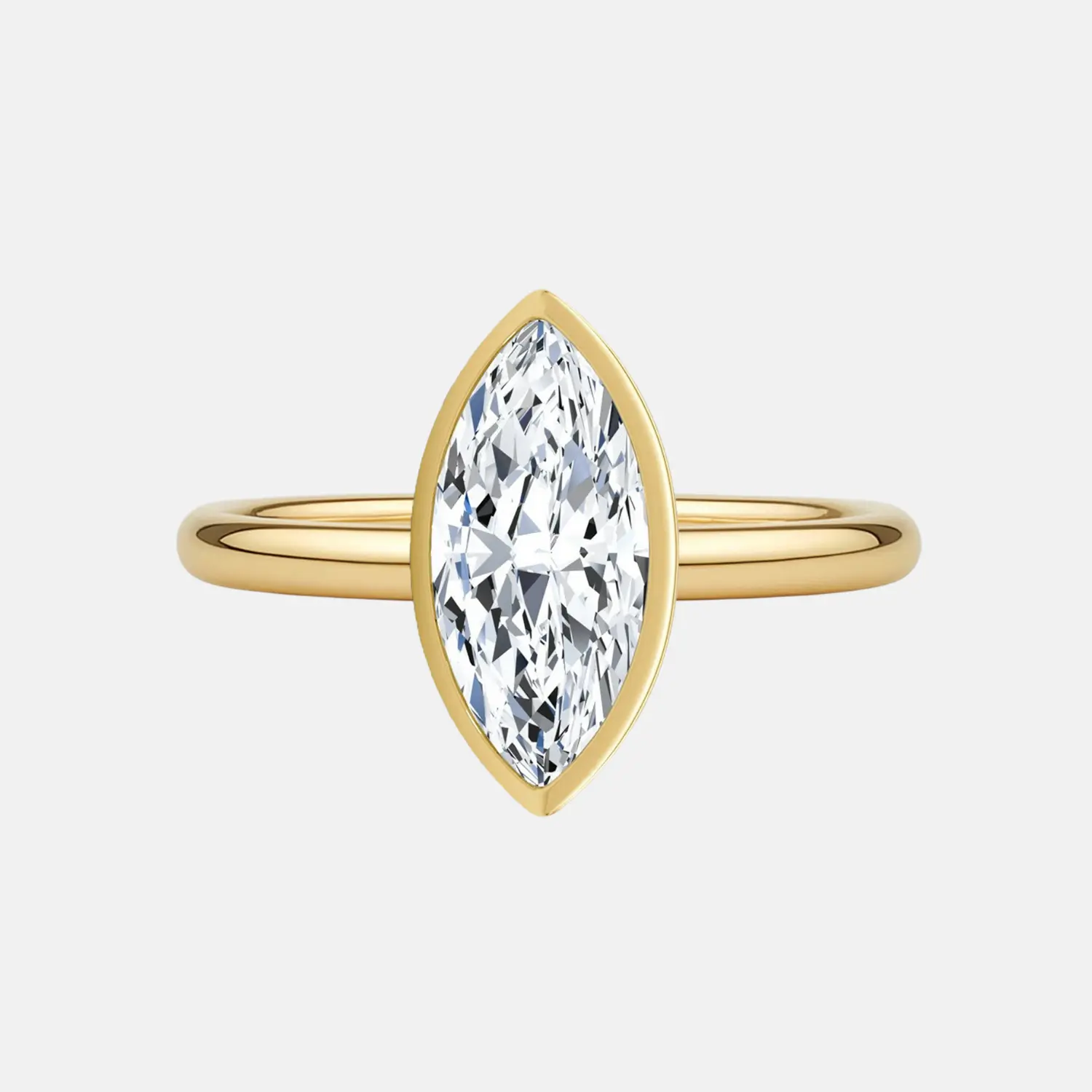 ISOLDE marquise bezel solitaire ring AG & CO Jewellery