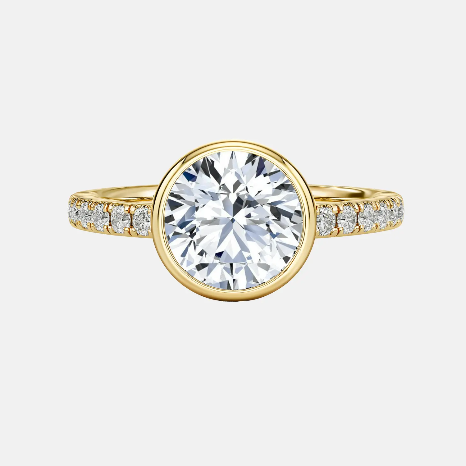 ISOLDE round bezel pavé ring AG & CO Jewellery