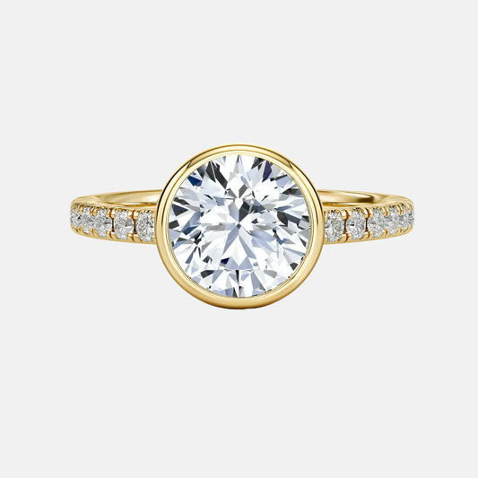 ISOLDE round bezel pavé ring AG & CO Jewellery