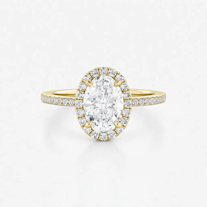 Isabella - Oval Halo with Pavé Solitaire Diamond Engagement Ring AG & CO Jewellery