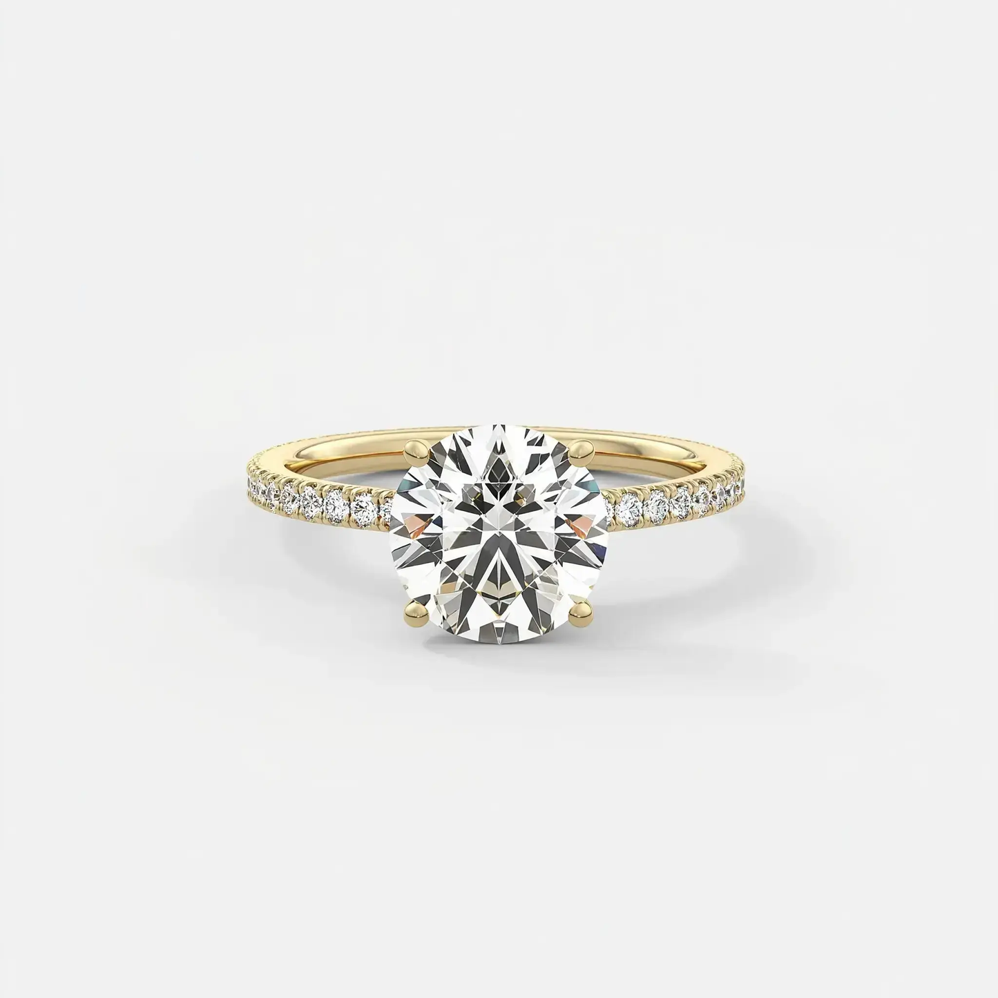 victoria - cathedral round diamond engagement ring with pavé band ag & co jewellery