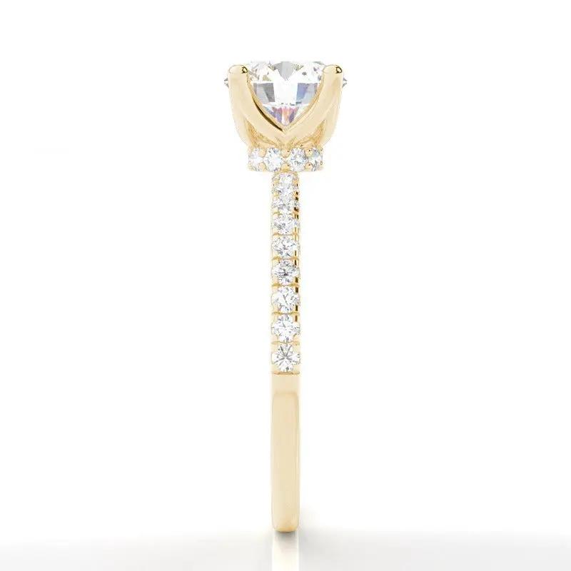 Louisa - 4-Claw Pave Engagement Ring Setting with Hidden Halo AG & CO Jewellery