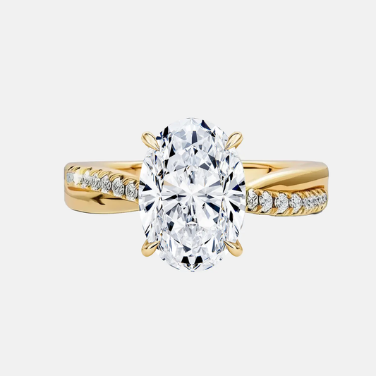 LILLIANE – Solitaire Twist Pavé Band AG & CO Jewellery