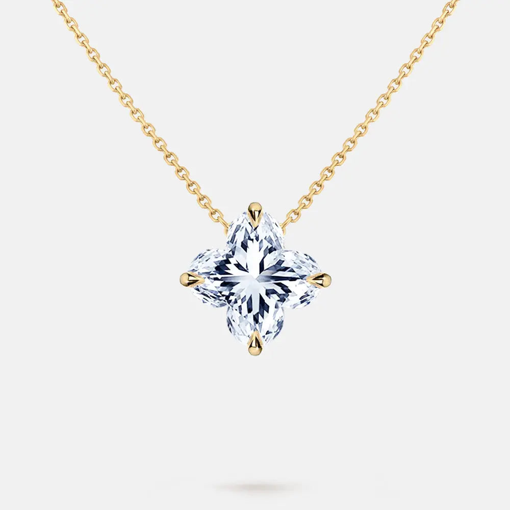 lily —  lily flower diamond pendant necklace ag & co jewellery