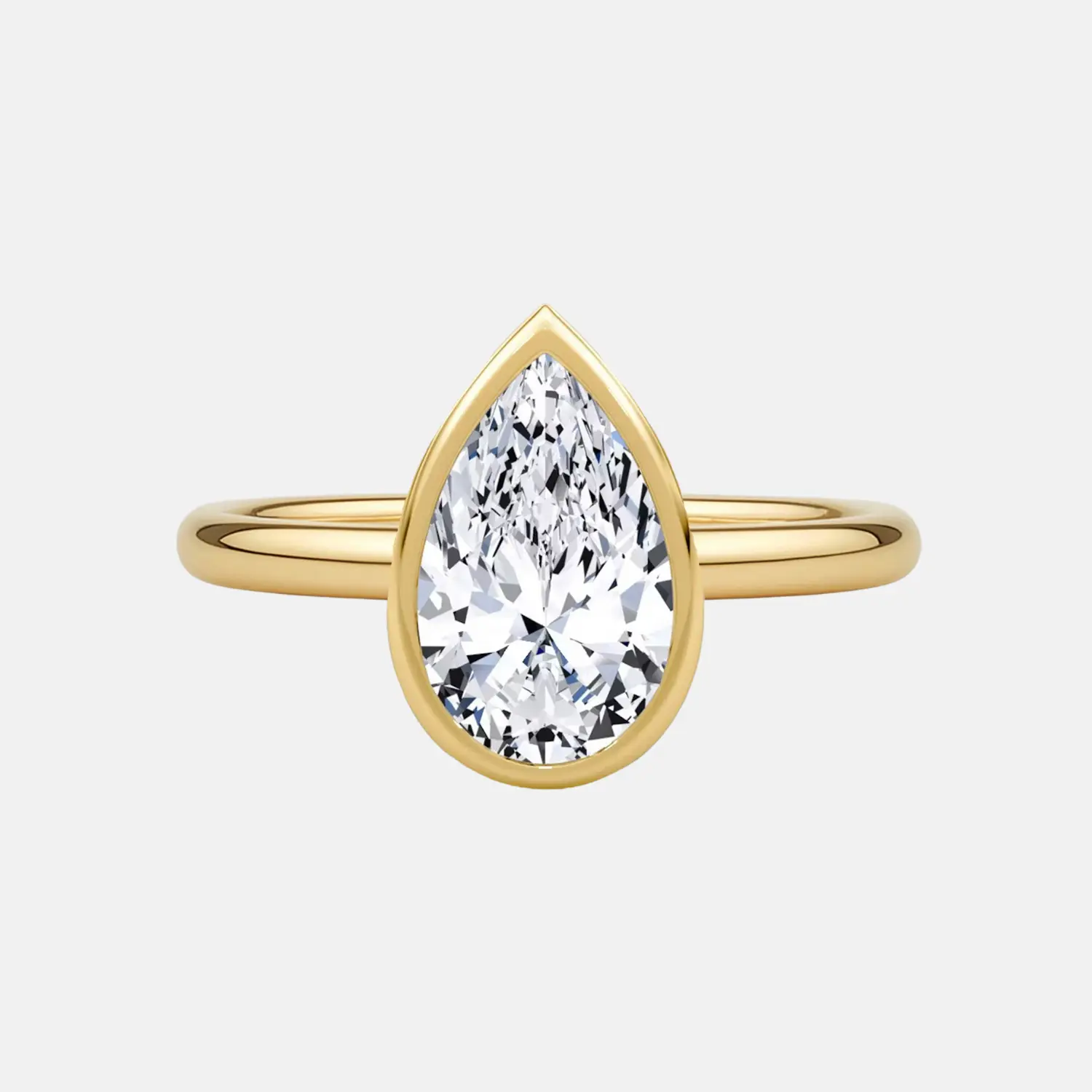 LIORA pear bezel solitaire ring AG & CO Jewellery