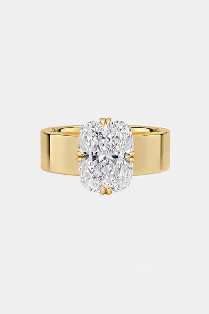 LIVIA – Cushion Cut Cigar Band Double Compass Prong Solitaire AG & CO Jewellery