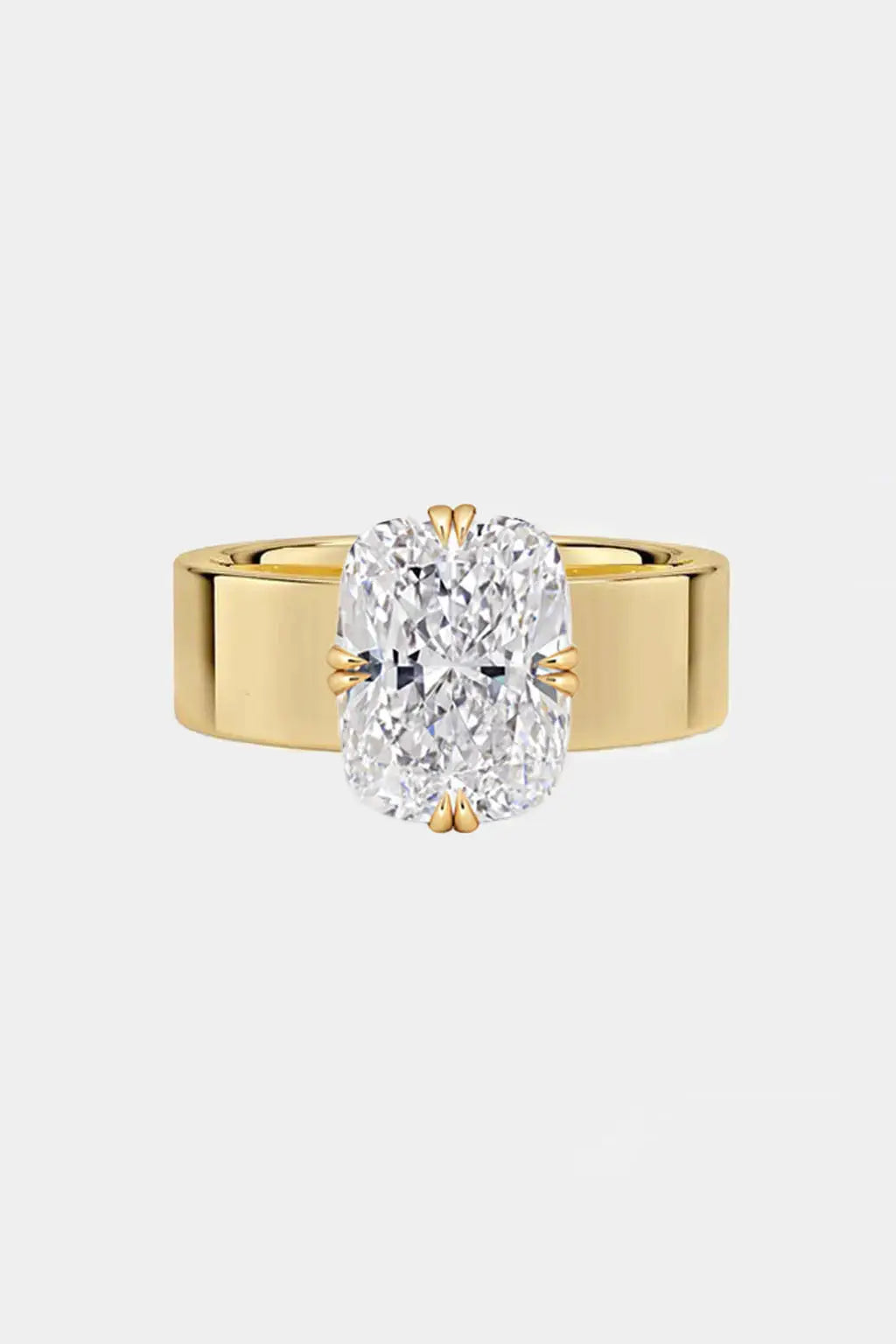 LIVIA – Cushion Cut Cigar Band Double Compass Prong Solitaire AG & CO Jewellery