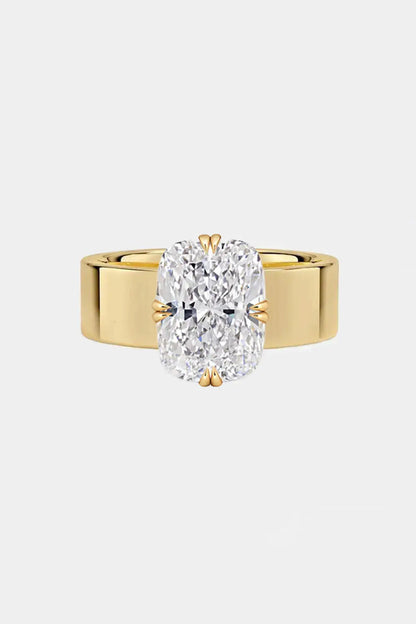 LIVIA – Cushion Cut Cigar Band Double Compass Prong Solitaire AG & CO Jewellery