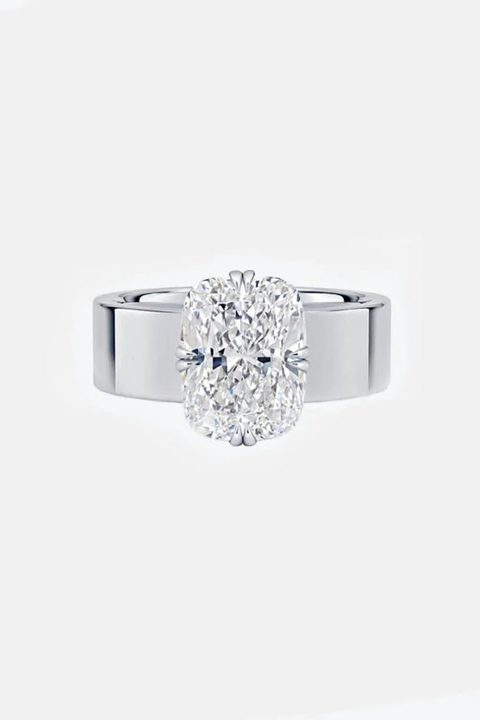 LIVIA – Cushion Cut Cigar Band Double Compass Prong Solitaire AG & CO Jewellery