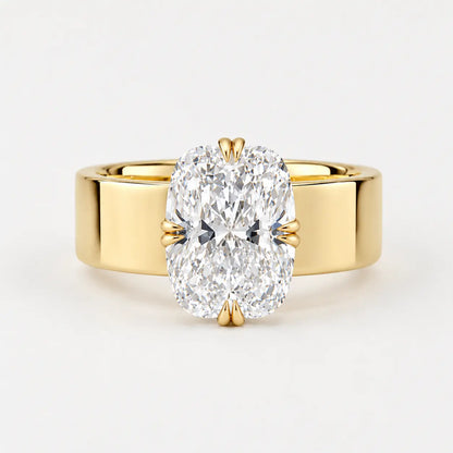 LIVIA – Cushion Cut Cigar Band Double Compass Prong Solitaire