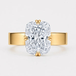 LIVIA – Cushion Cut Cigar Band Double Compass Prong Solitaire