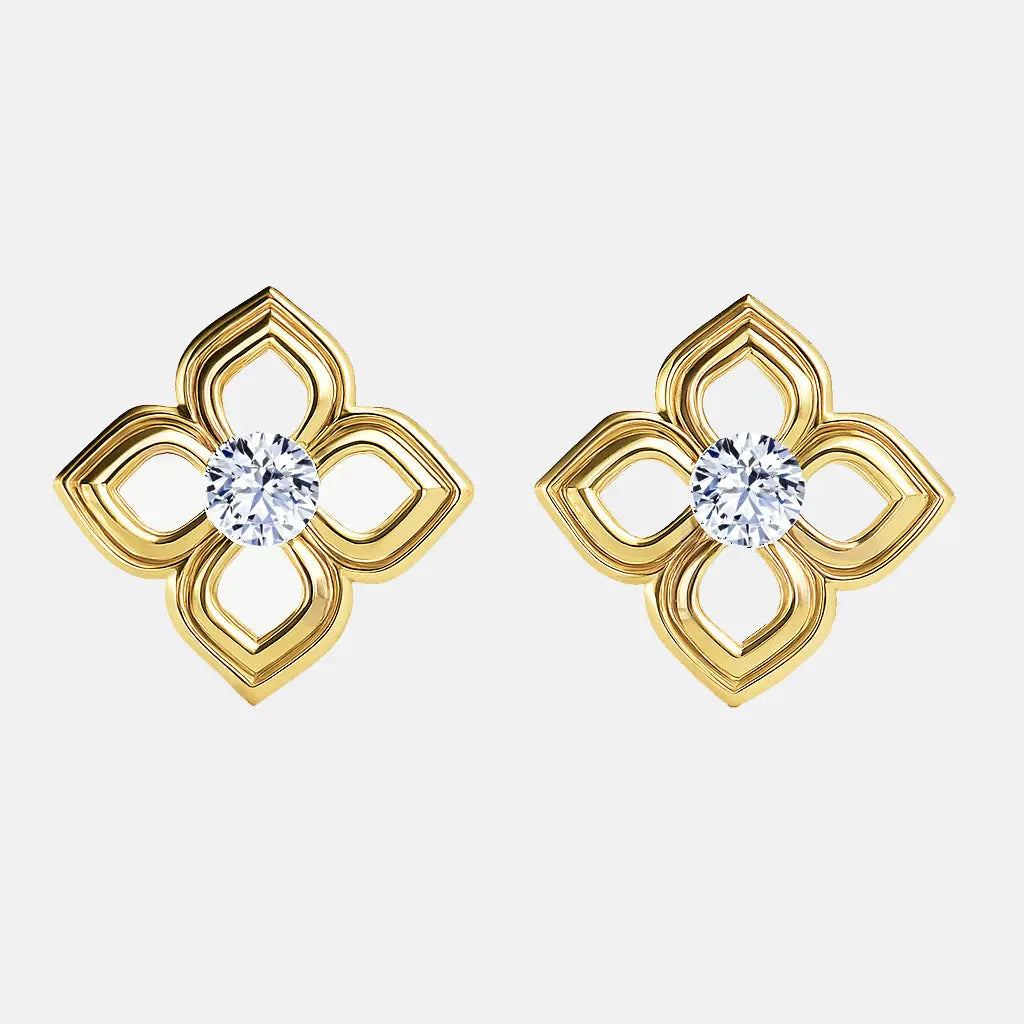 loretta – floral diamond stud earrings ag & co jewellery
