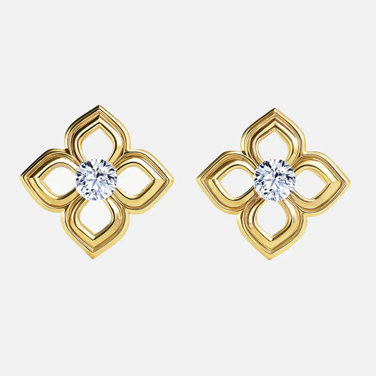 LORETTA – Floral Diamond Stud Earrings AG & CO Jewellery