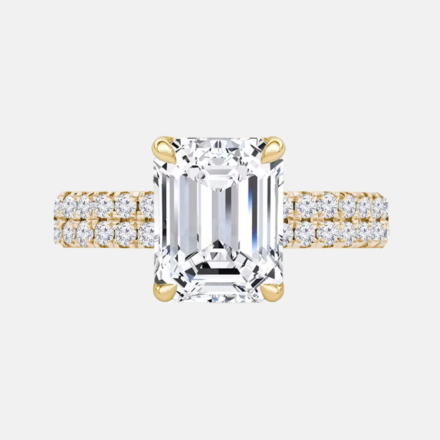 LUCERA double band emerald engagement ring AG & CO Jewellery