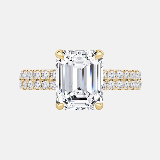 LUCERA double band emerald engagement ring AG & CO Jewellery