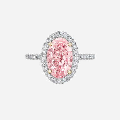 LUCINE – Pink Oval Halo in Diamond Pavé AG & CO Jewellery