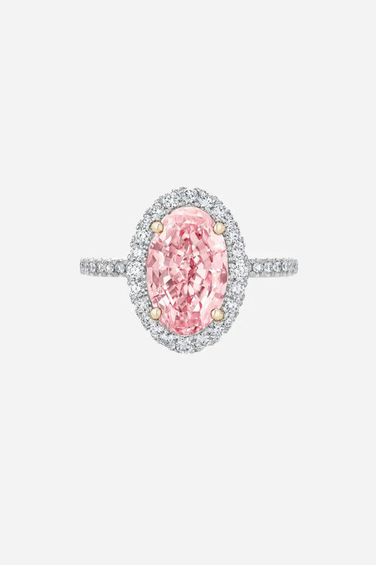 LUCINE – Pink Oval Halo in Diamond Pavé AG & CO Jewellery