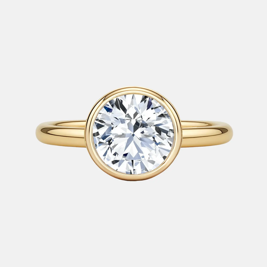LUMIÈRE round bezel solitaire ring AG & CO Jewellery