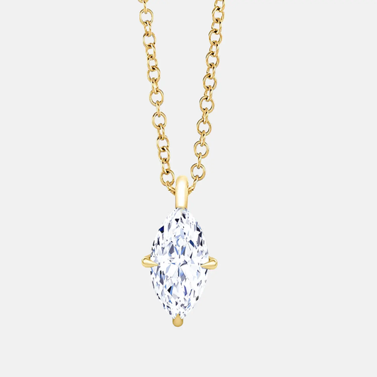LYRA — Marquise Diamond Pendant Necklace AG & CO Jewellery