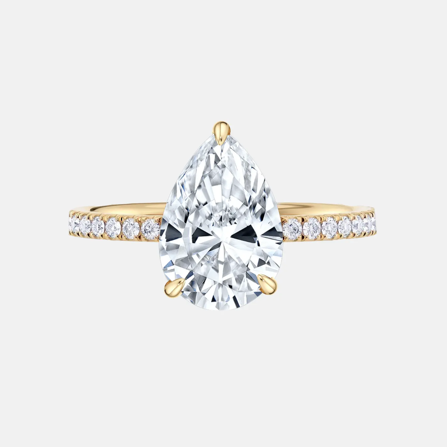 LYRINELLE Pear-cut pavé engagement ring AG & CO Jewellery