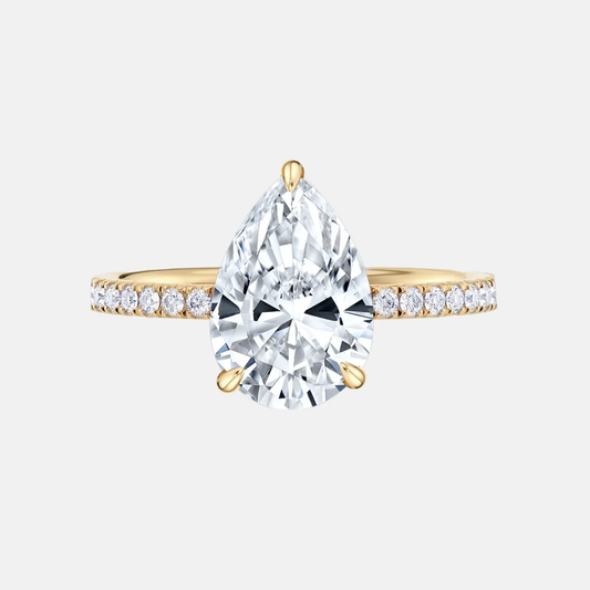 LYRINELLE Pear-cut pavé engagement ring AG & CO Jewellery