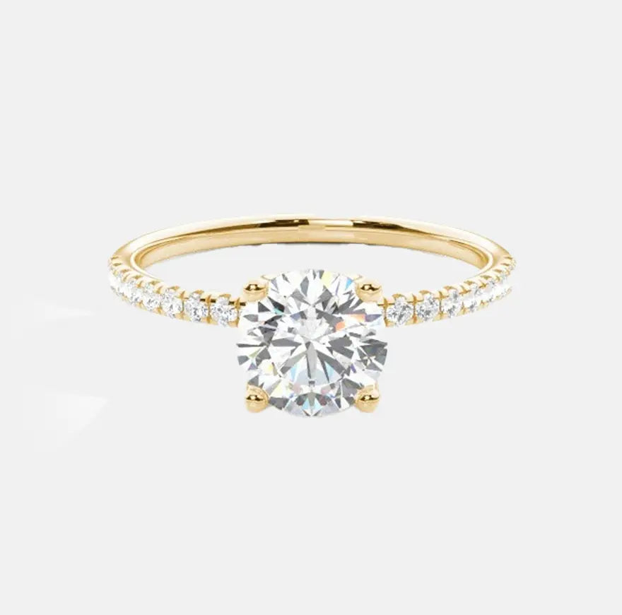 louisa - 4-claw pave engagement ring setting with hidden halo ag & co jewellery