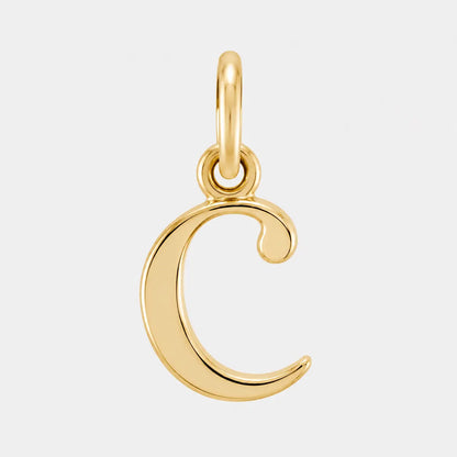 Lowercase Initial Letter Pendant 14K Gold