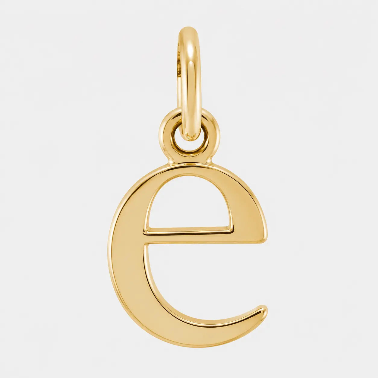 lowercase initial letter pendant 14k gold