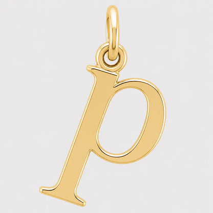 Lowercase Initial Letter Pendant 14K Gold