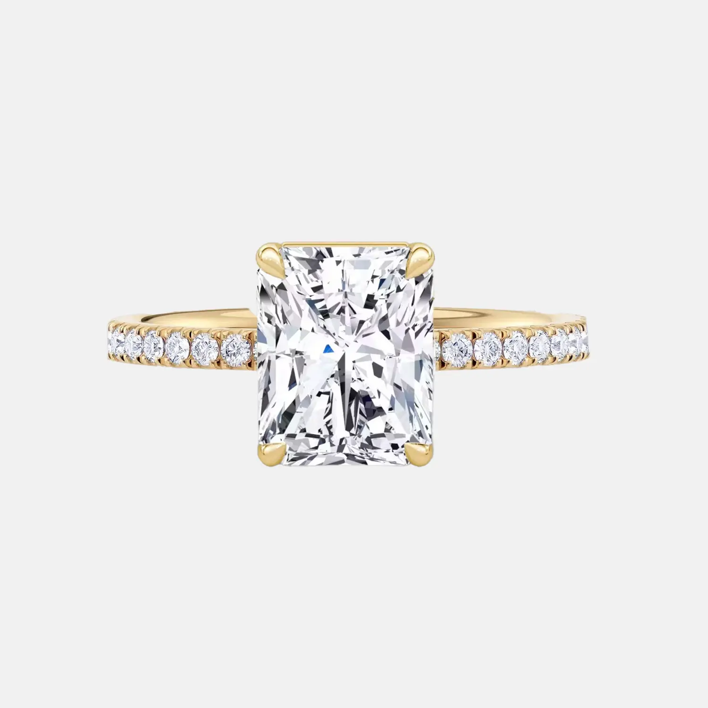 madeline radiant hidden halo pavé engagement ring ag & co jewellery