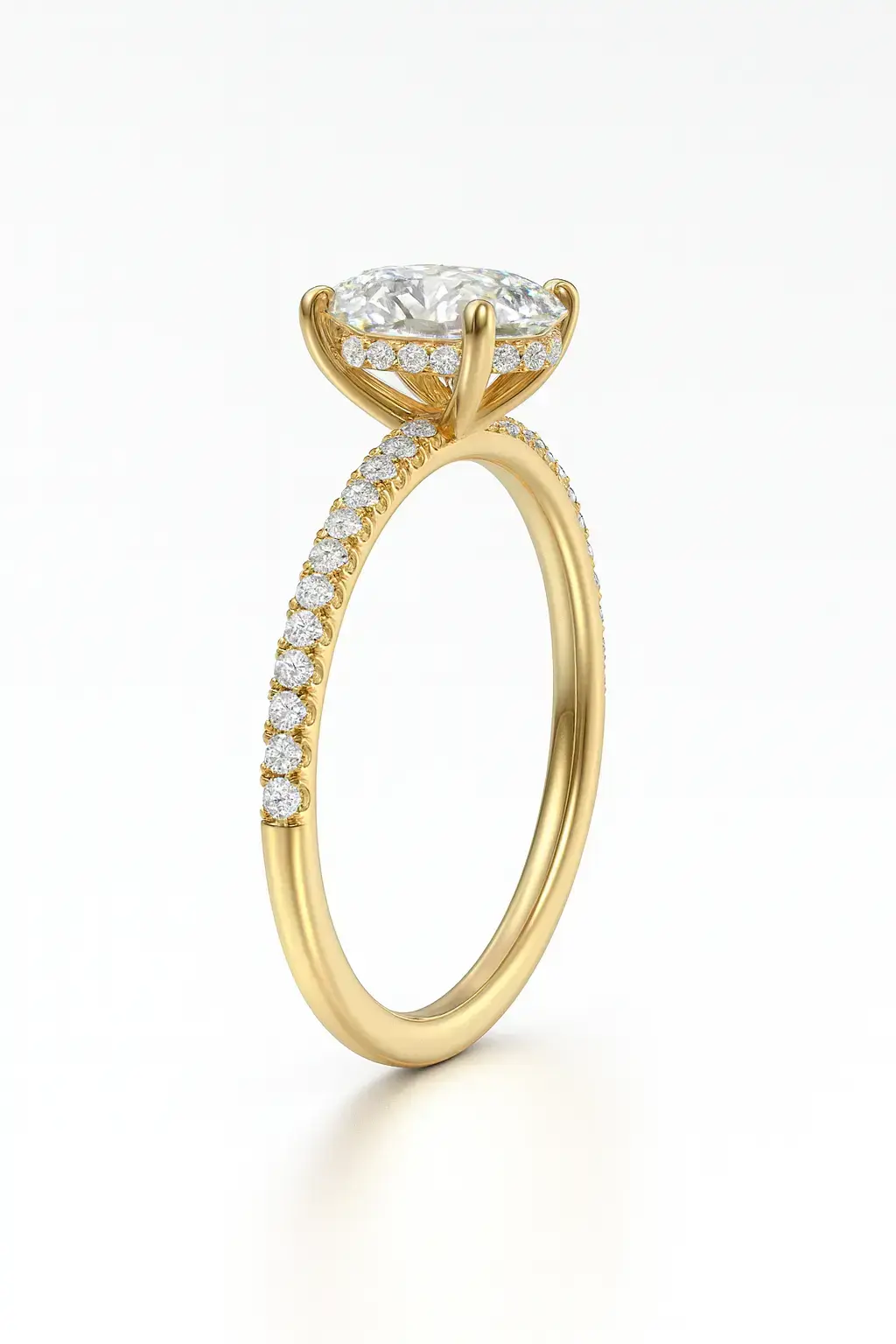 SOPHIE oval hidden halo pavé engagement ring AG & CO Jewellery