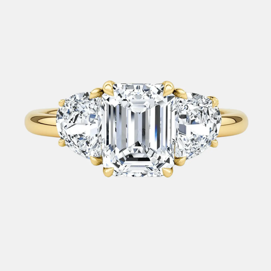 MARCELLA emerald cut trilogy engagement ring AG & CO Jewellery