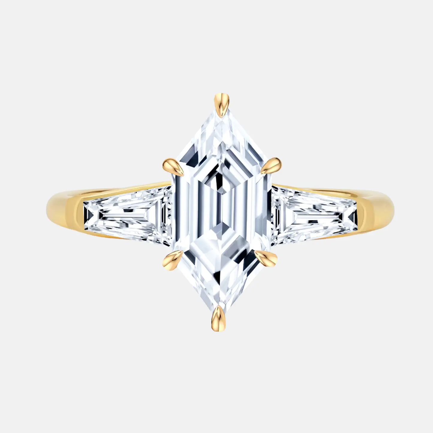 maren elongated hexagon trilogy engagement ring ag & co jewellery