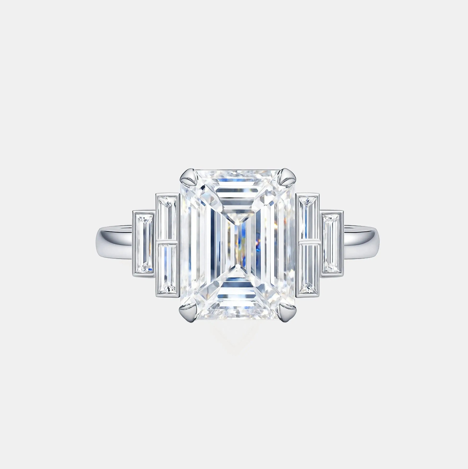 MARGAUX – Emerald with Baguette Side Stones AG & CO Jewellery